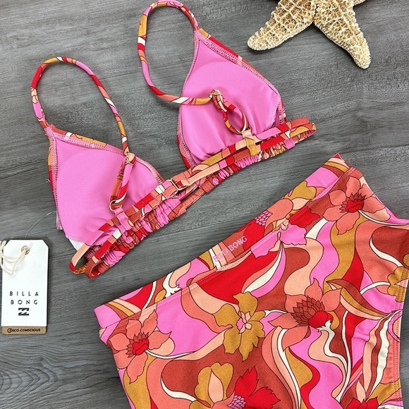 ☀️BILLABONG☀️ PRETTY GROOWY DOUBLE PRETTY GROOVY HI BIKINI SET - Picture 14 of 16